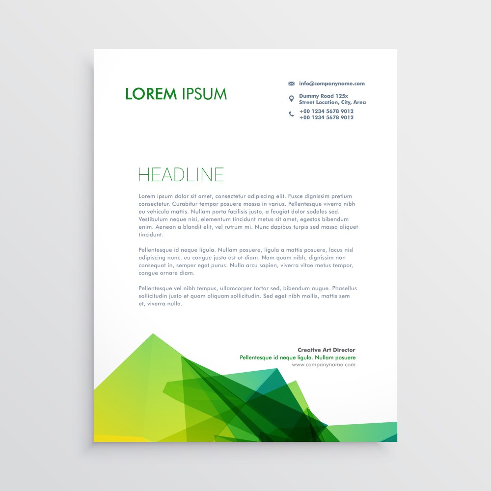 abstract green business letterhead design