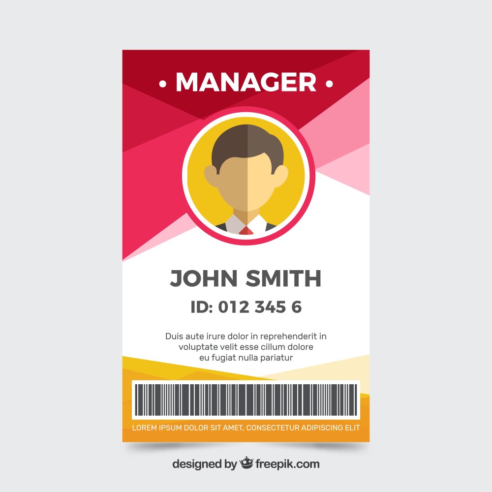 Abstract id card template with flat design