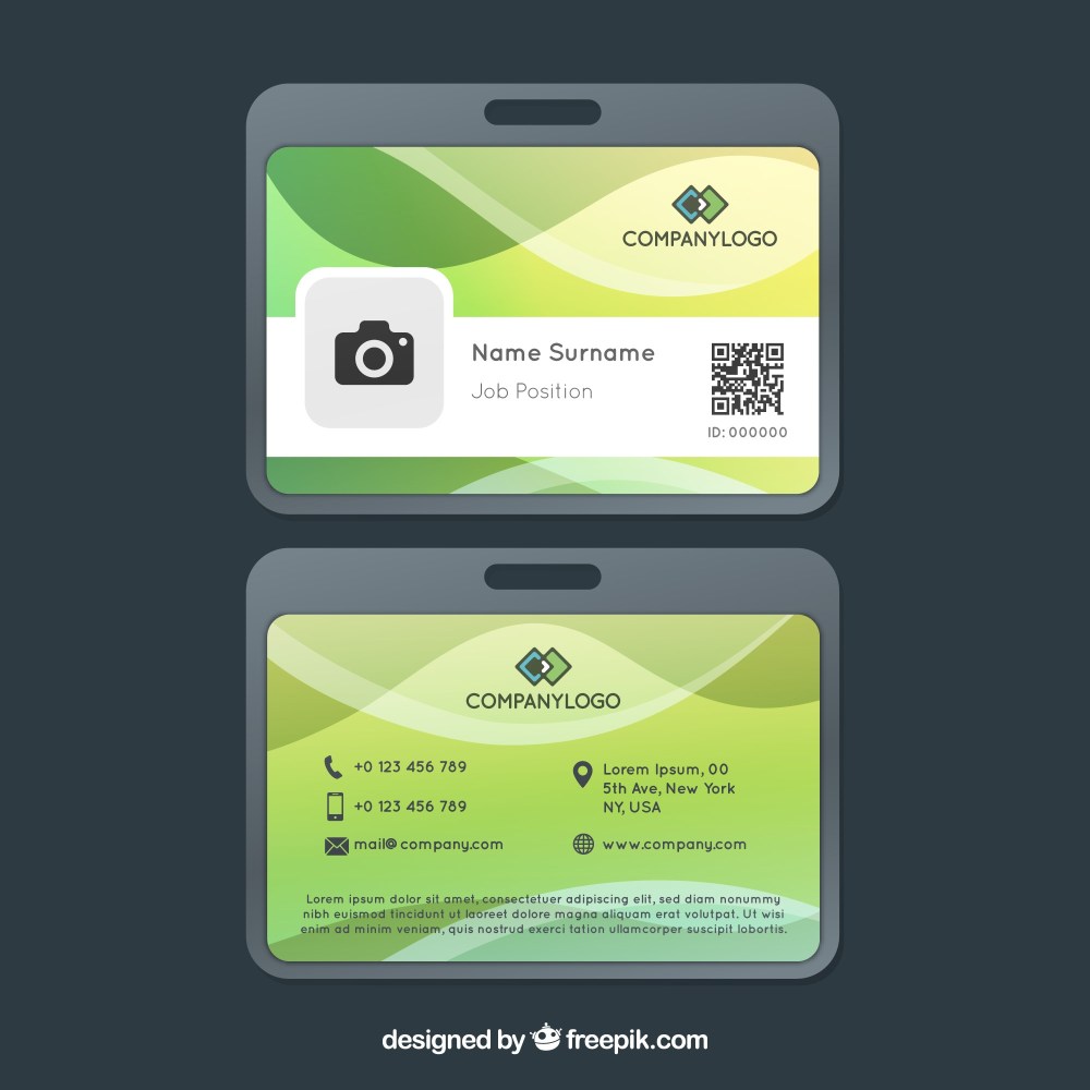 Abstract id card template with flat design