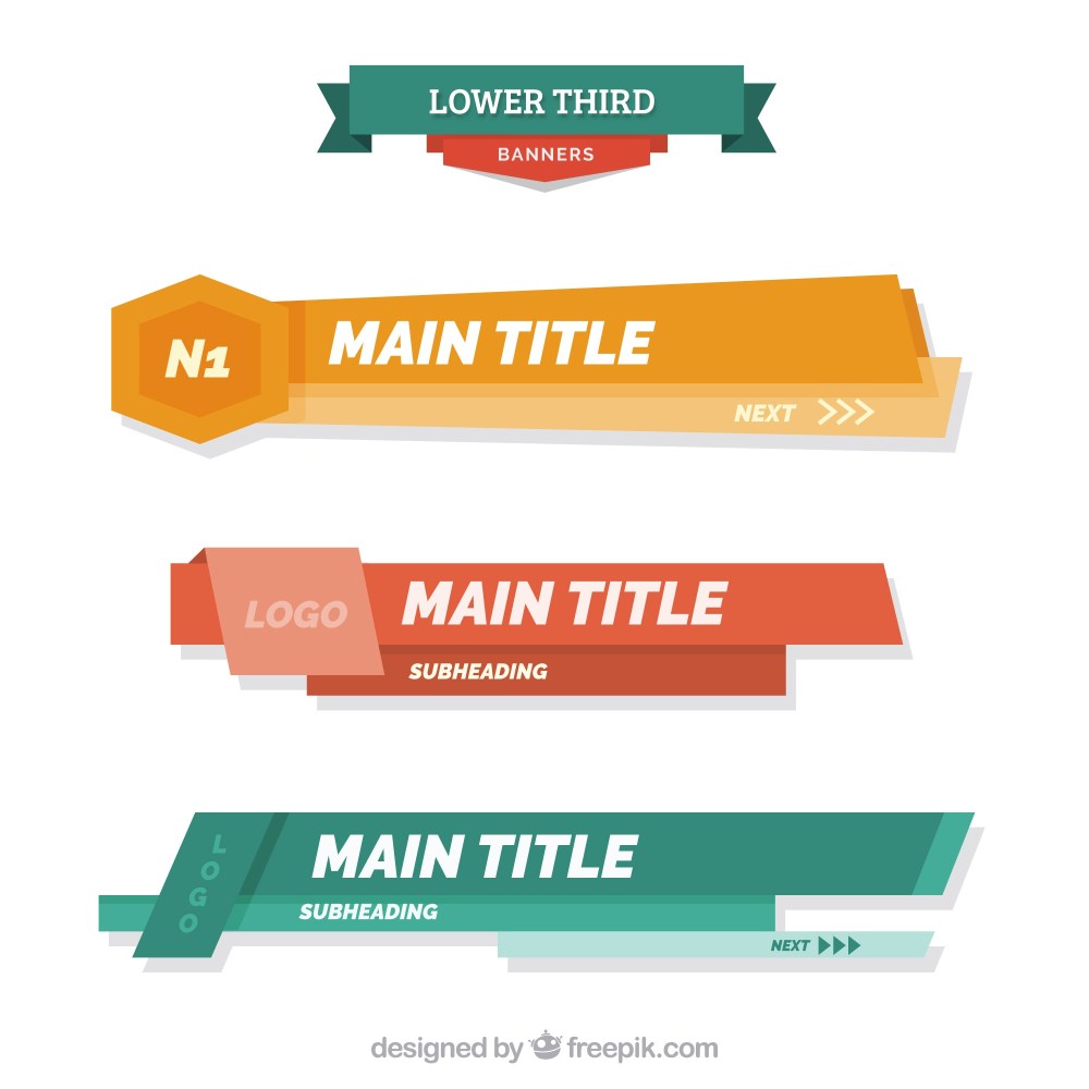 Abstract lower thirds  in flat design