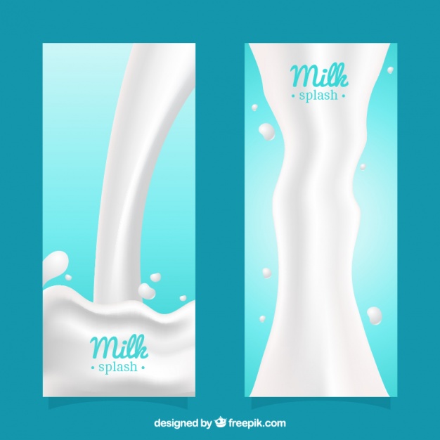 Abstract milk banners