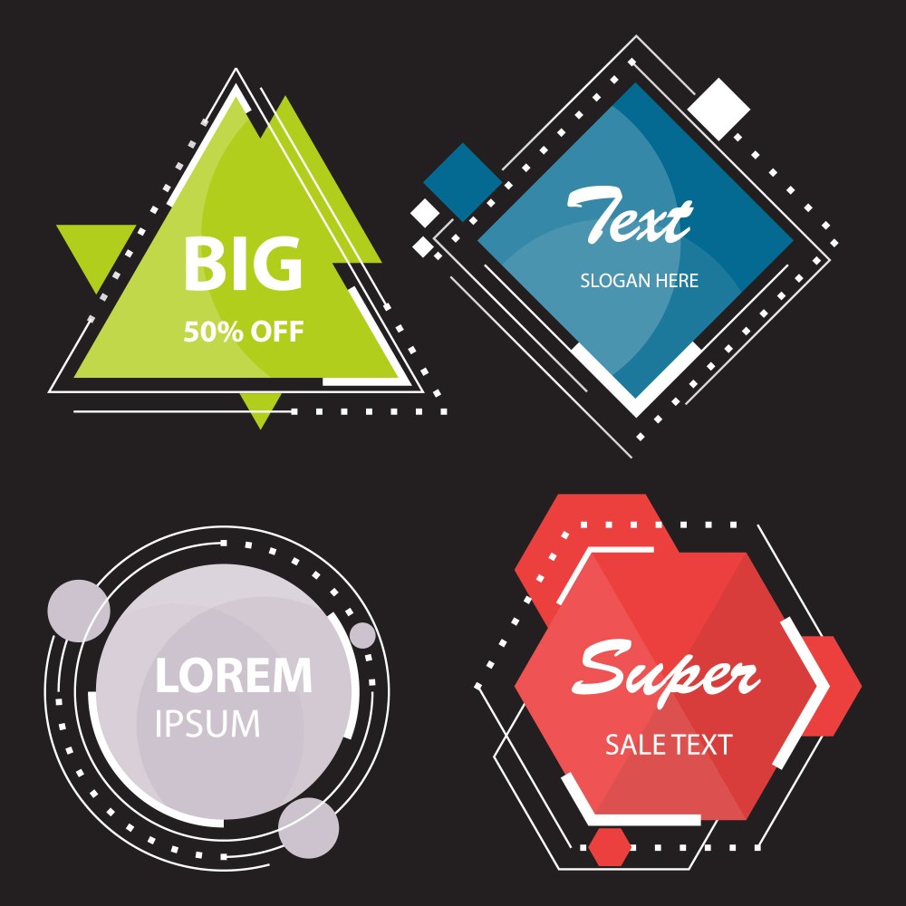 abstract set of banners