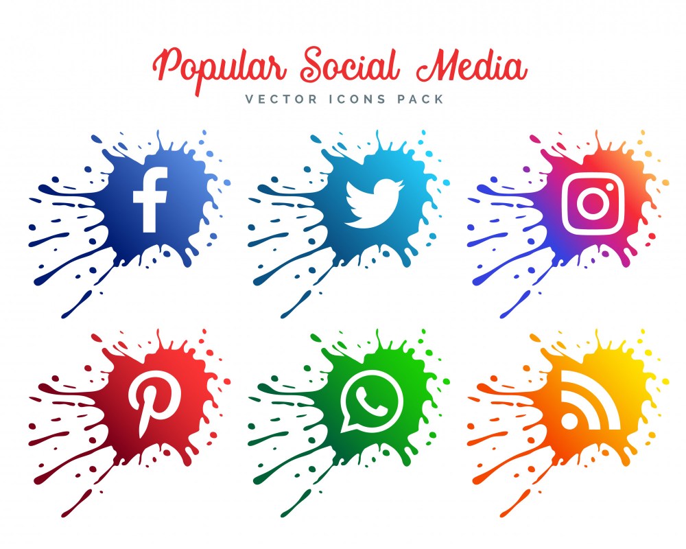 abstract social media icons 