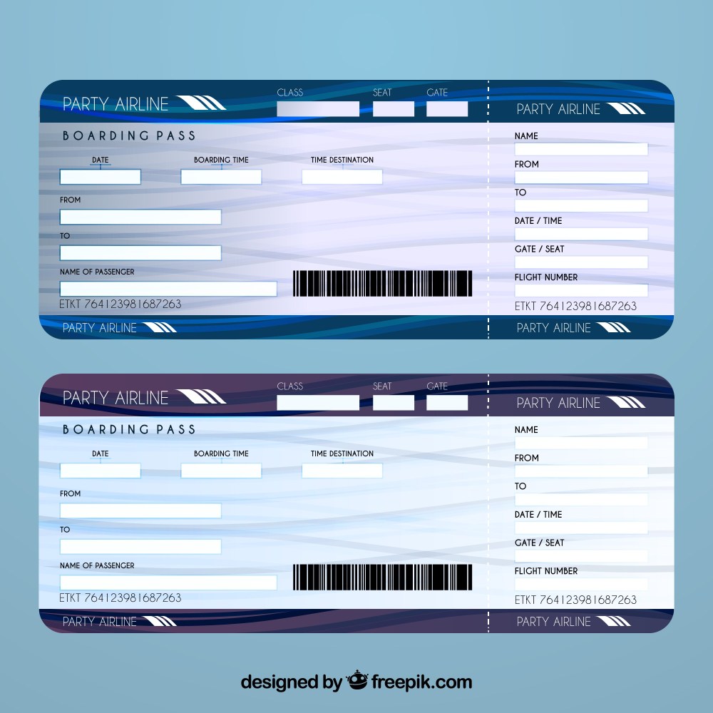 Airline ticket template