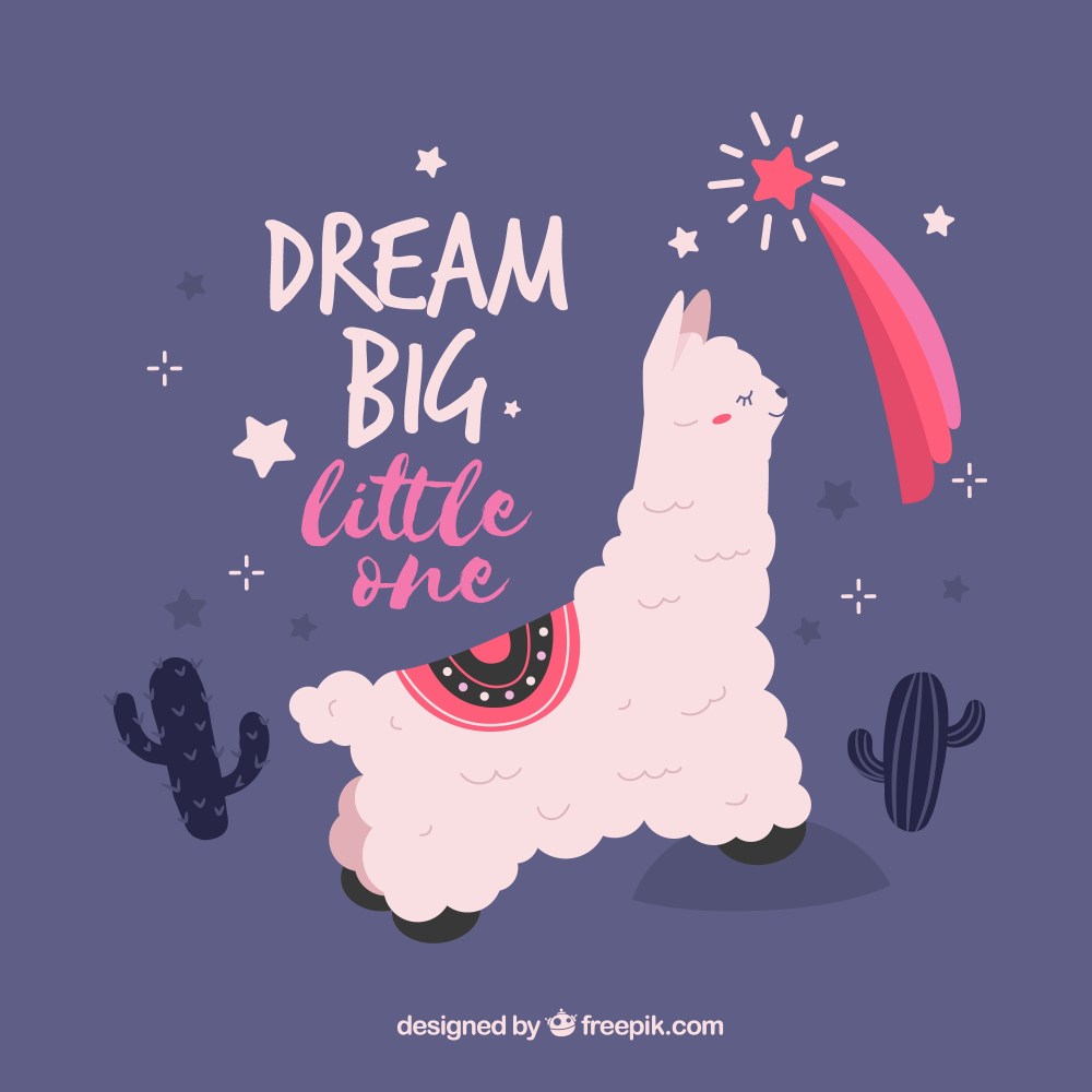 Alpaca background with cute quote