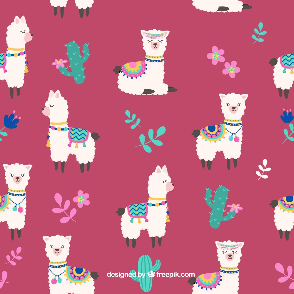 Alpaca pattern background