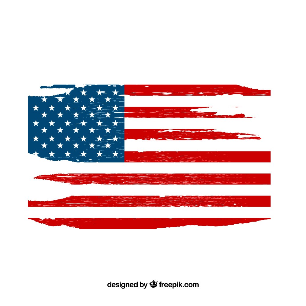 American flag with grunge style