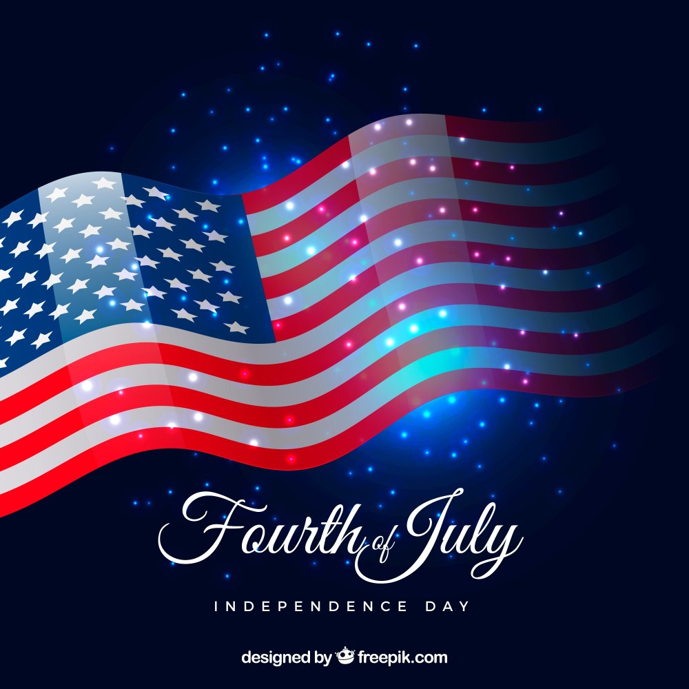 American flag with shiny style