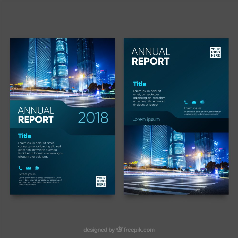 Annual report cover template with image