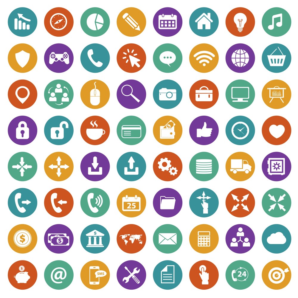 App icon set. Flat