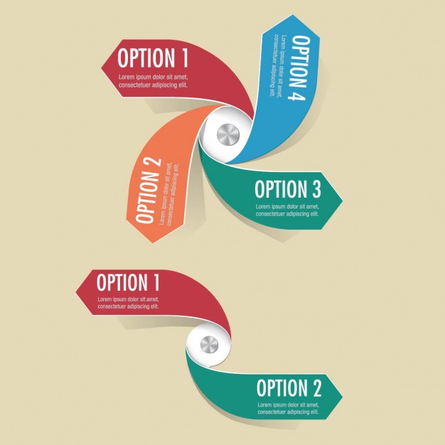 Arrows with options for infographics
