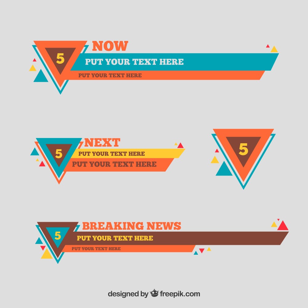 Assortment of colored lower thirds
