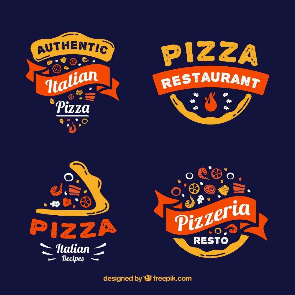 Autentic italian restaurant logo collectio