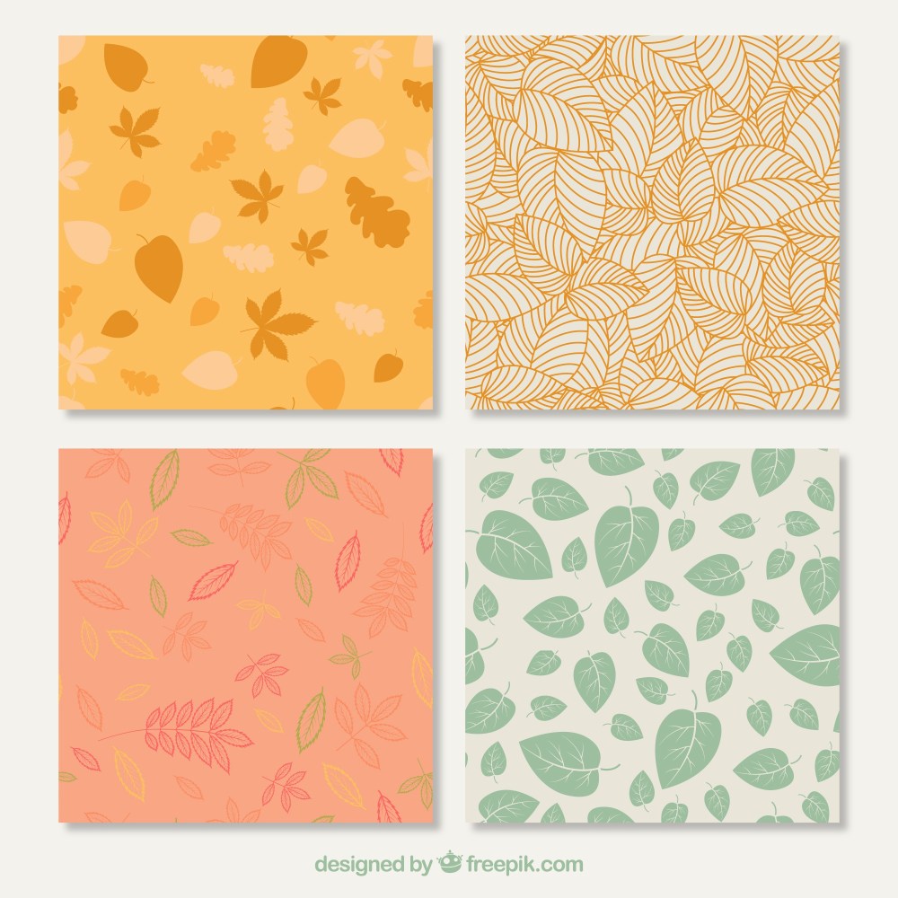 Autumnal patterns with leaves