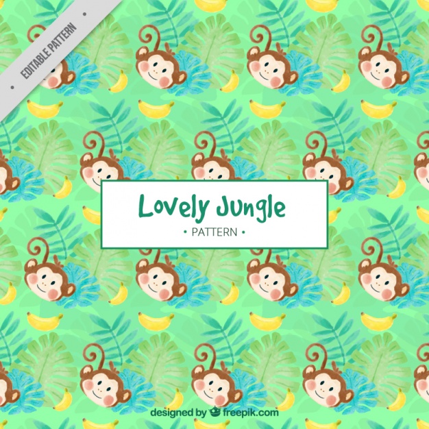 Awesome pattern with monkeys and bananas