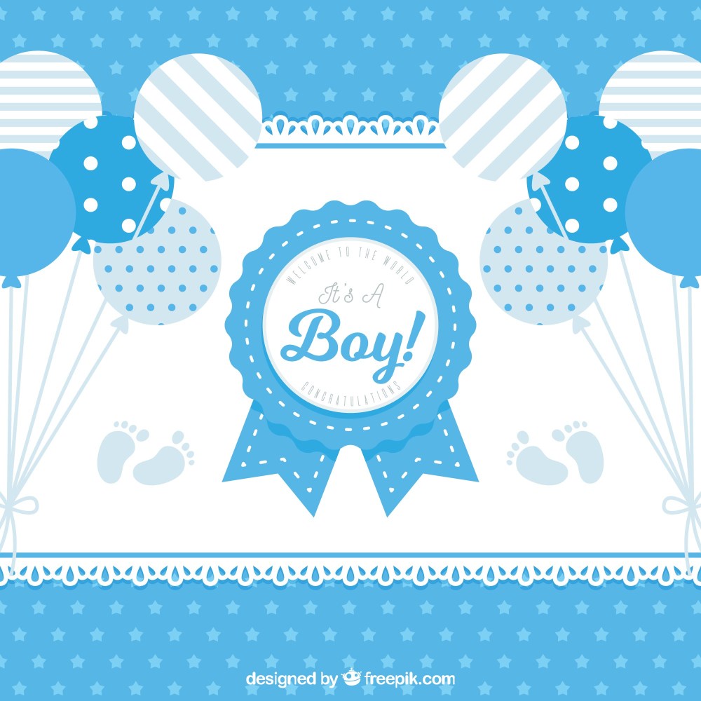 Baby boy background in flat style