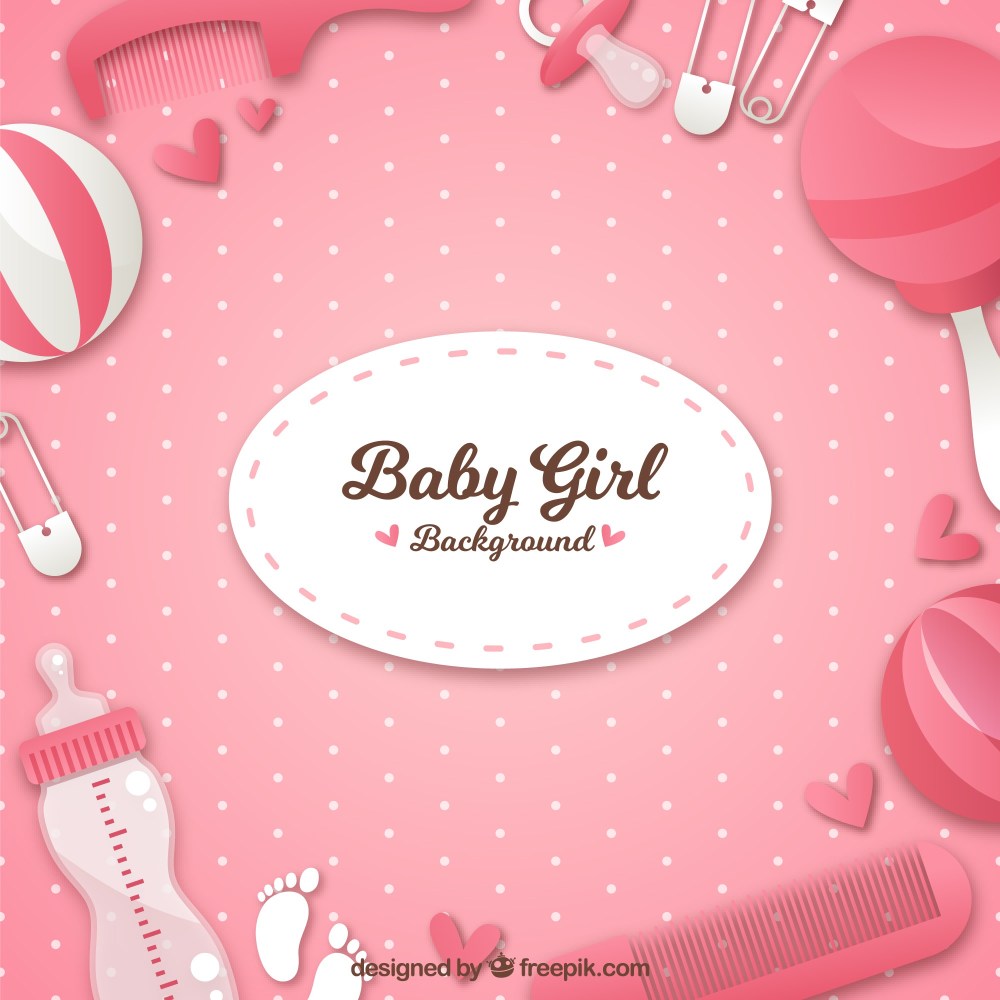 Baby elements background in flat style