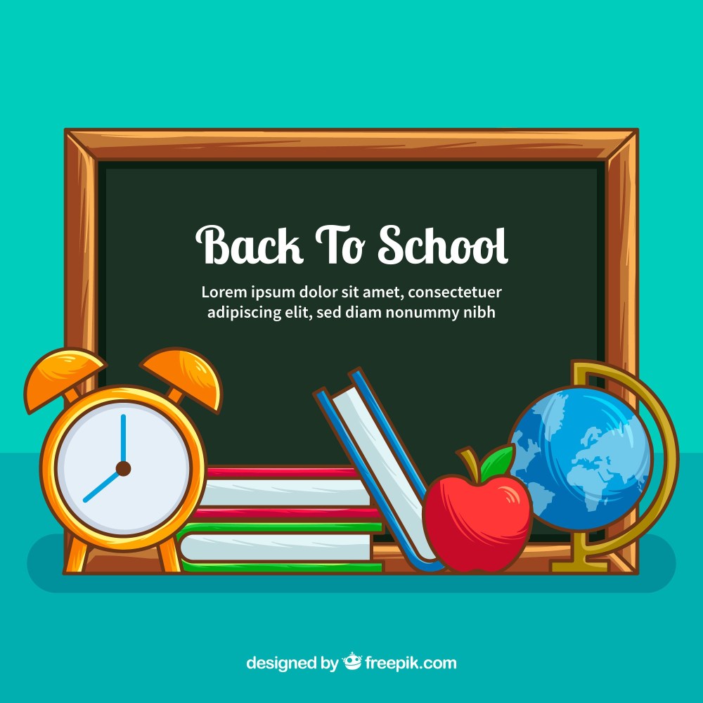Back to school background with chalkboard