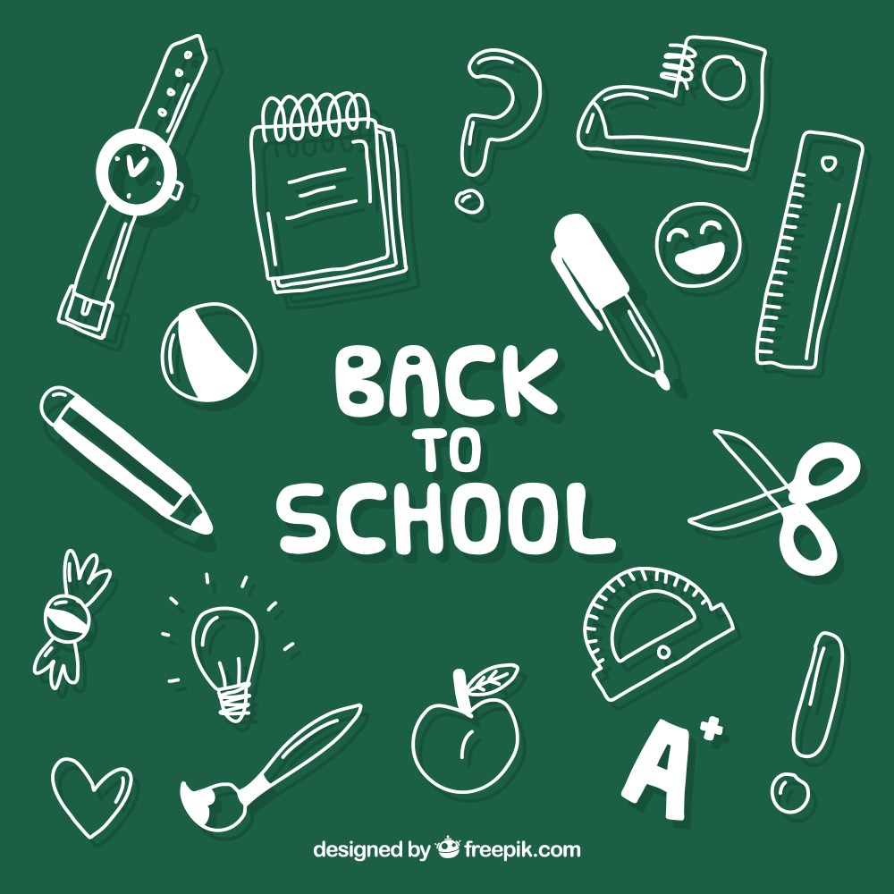 Back to school background with elements 