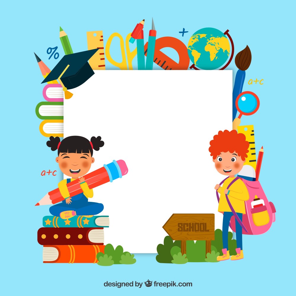 Back to school background with kids