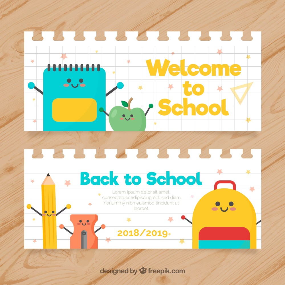 Back to school banners with flat design