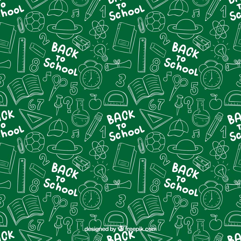Back to school doodles pattern