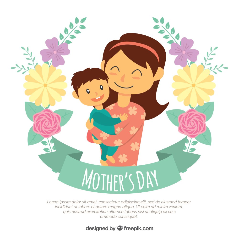Background for mother's day in flat design