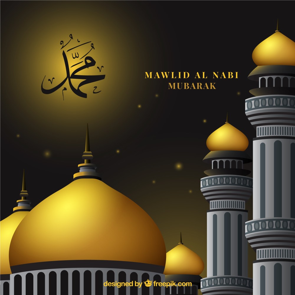 Background of mawlid golden mosque
