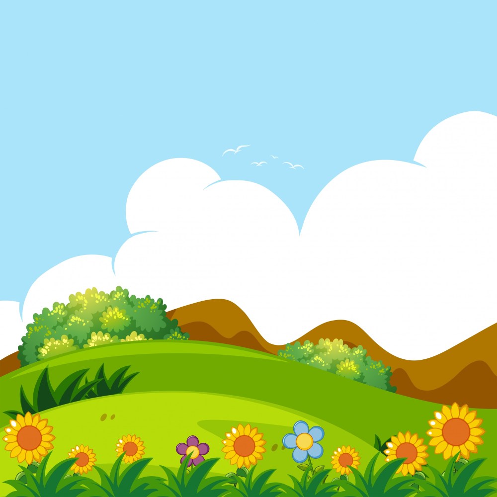 Background scene with green lawn