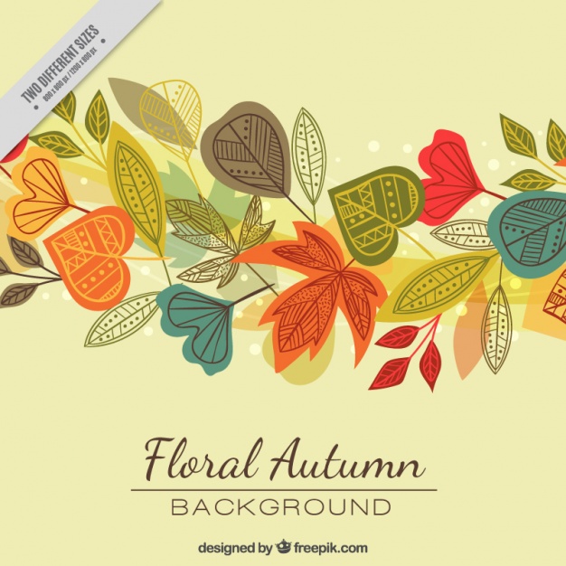 Background with colorful autumn leaves