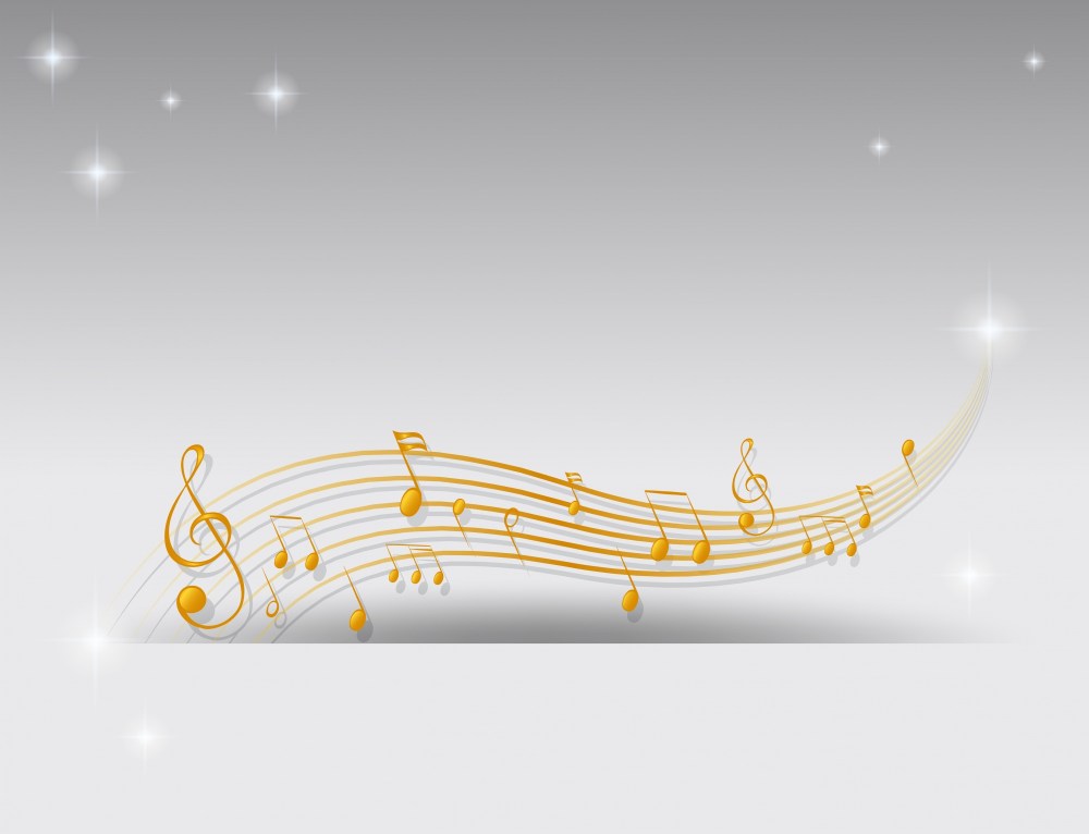 Background with golden musical notes