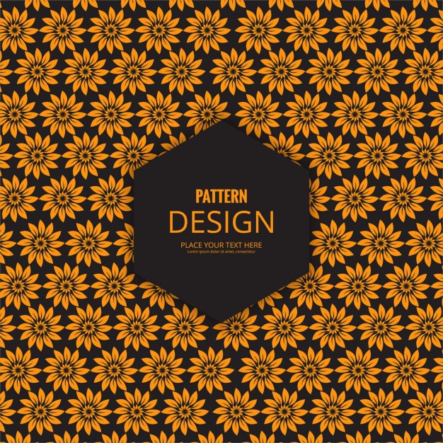 Background with orange flowers pattern