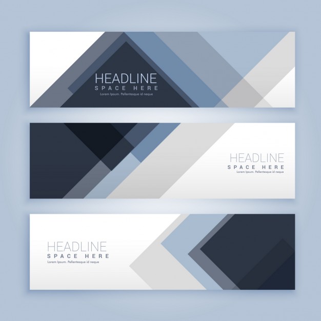 Banners set with abstract shapes