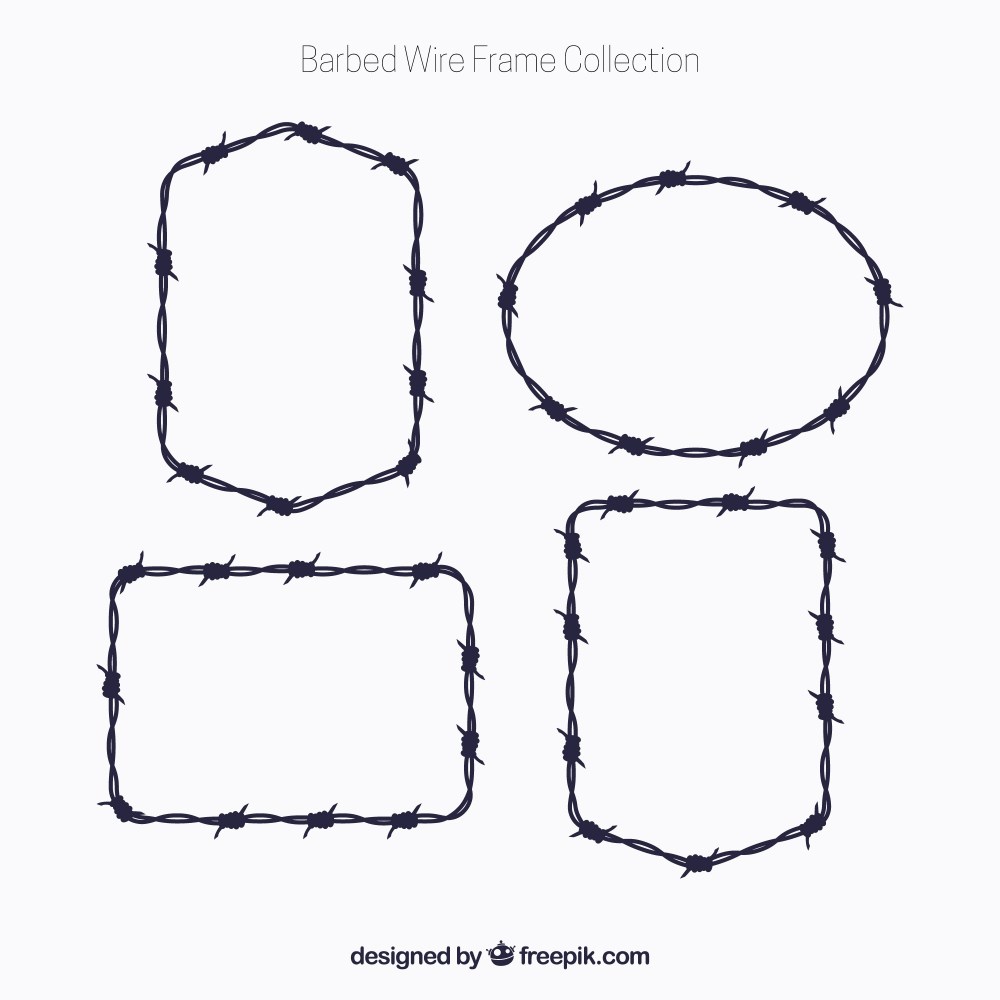 Barbed wire frame pack of four