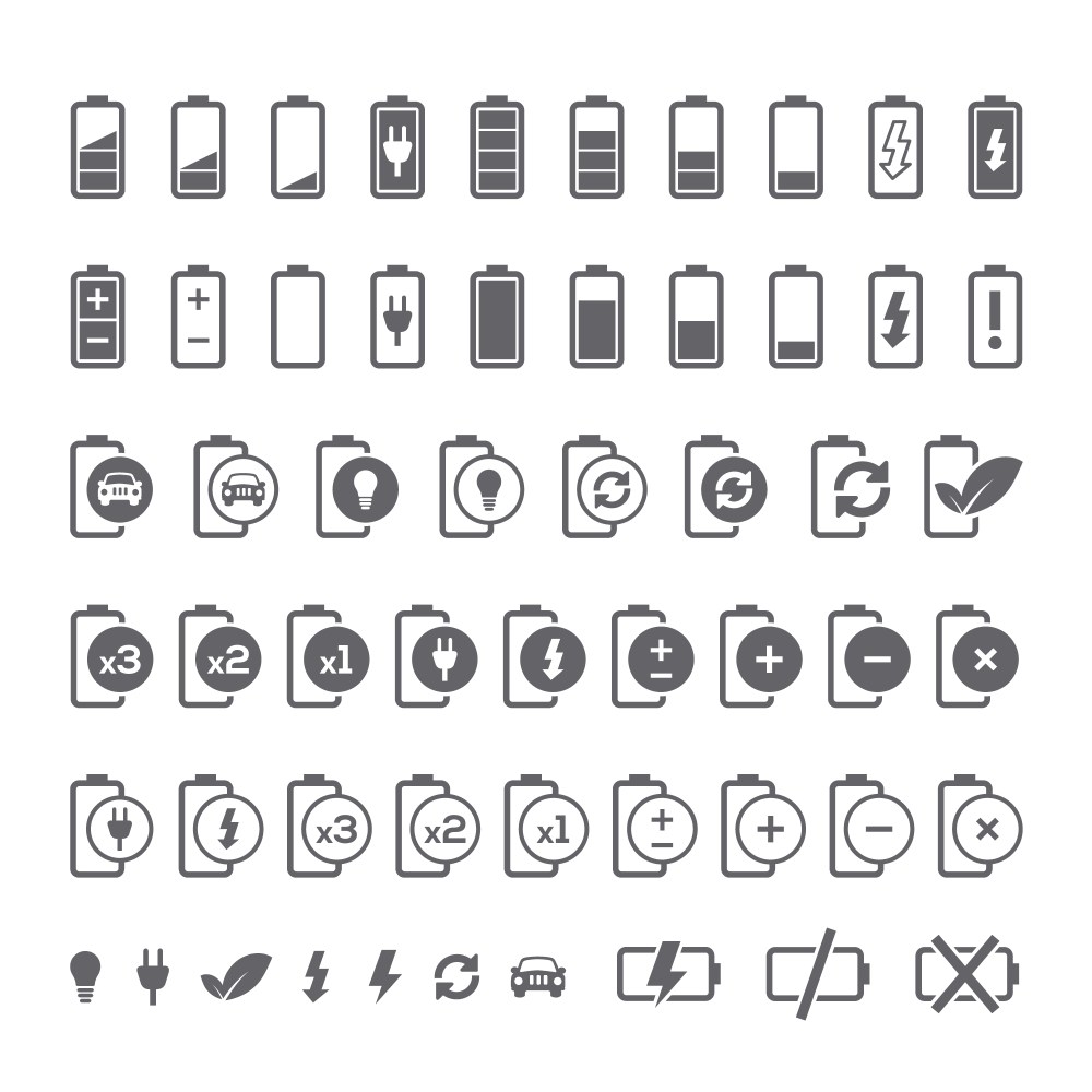 Battery icons collection