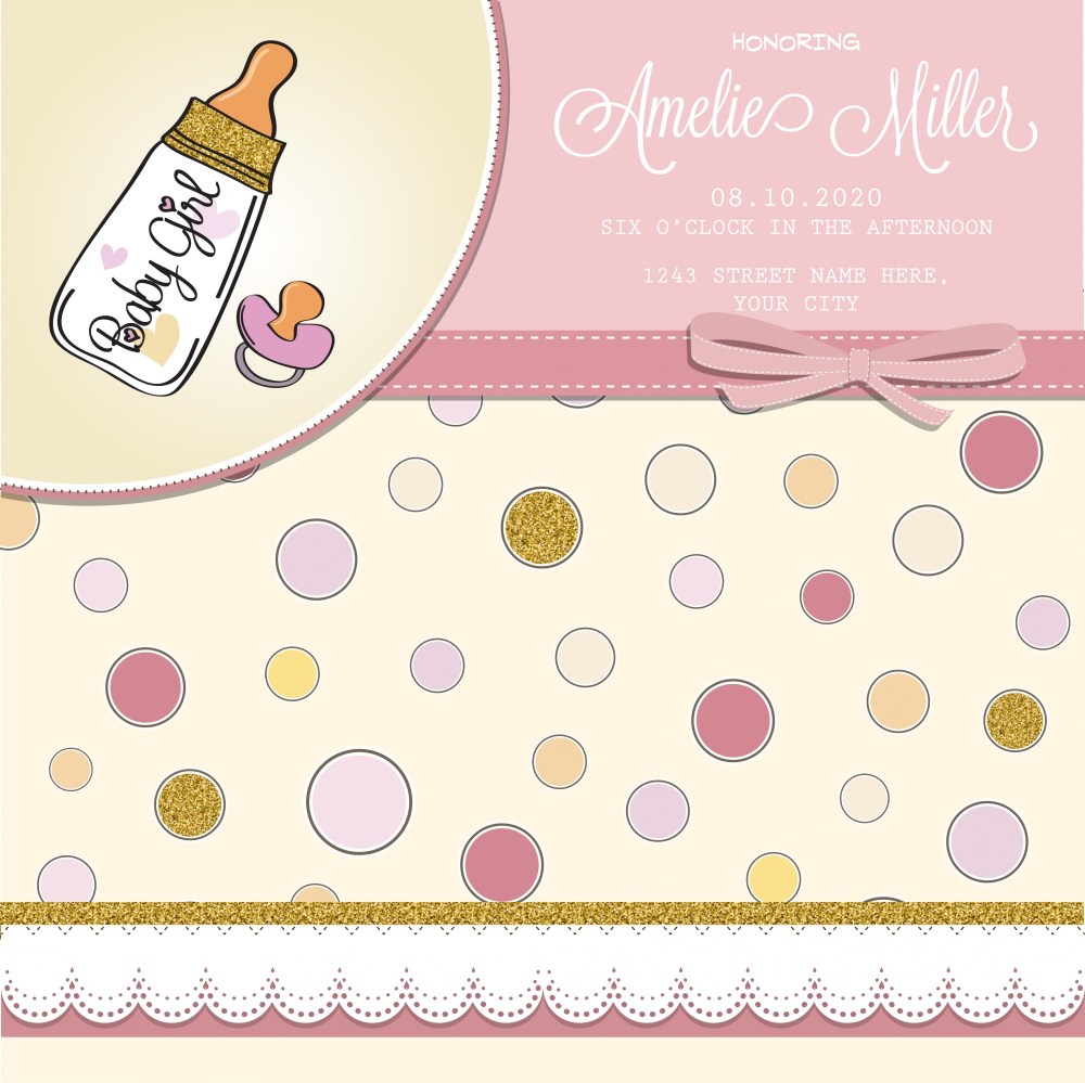 Beautiful baby shower card template