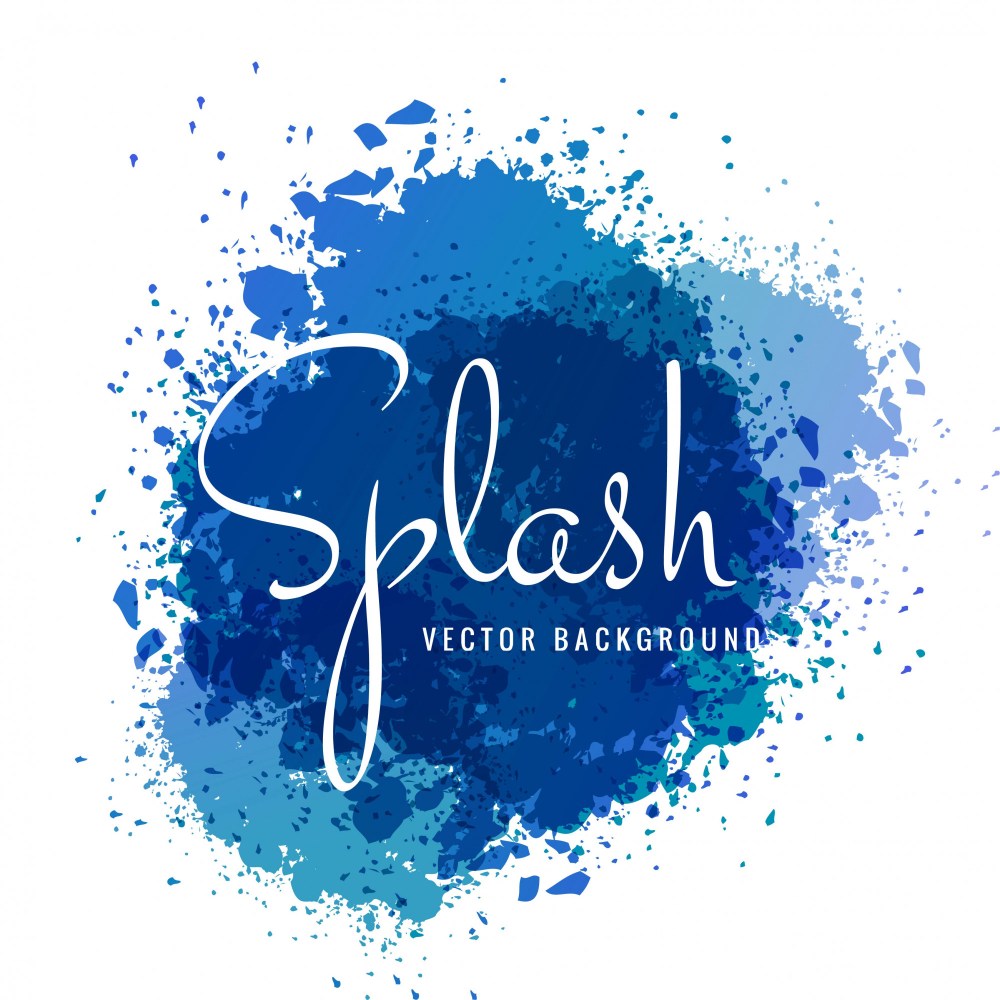Beautiful blue watercolor splash background