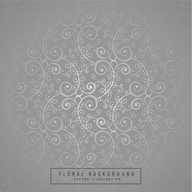 Beautiful floral gray background