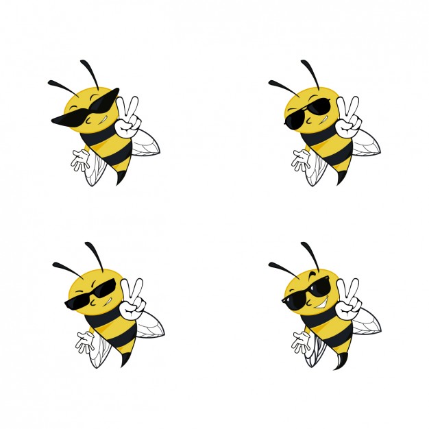 bees with sunglasses