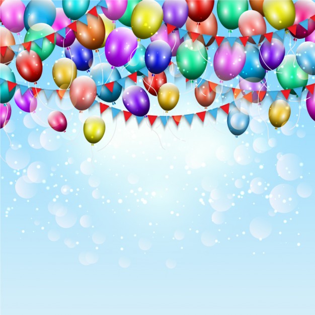 Birthday color ballons background