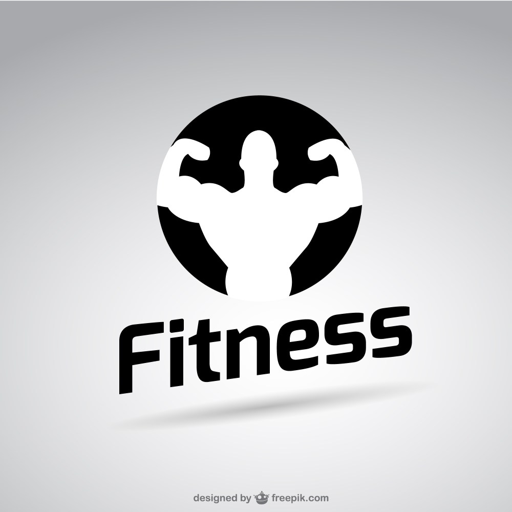 Black and white fitness logo