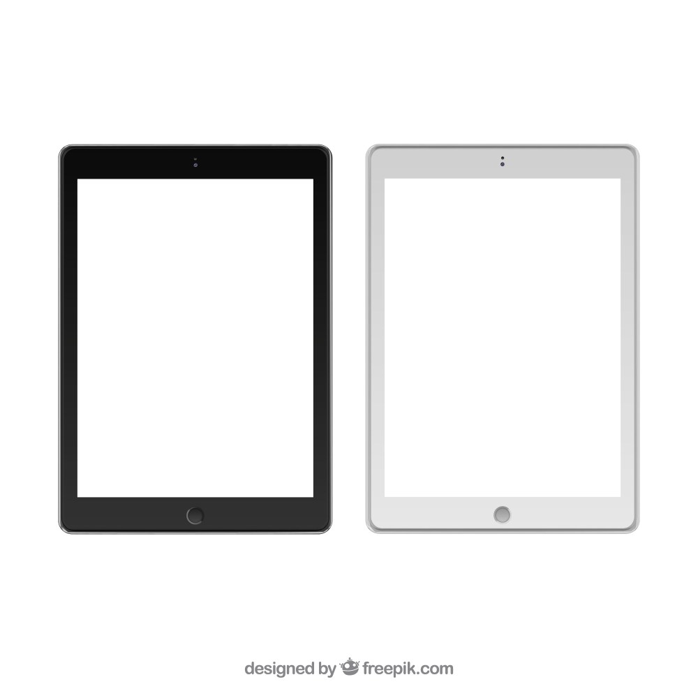 Black and white tablet templates 