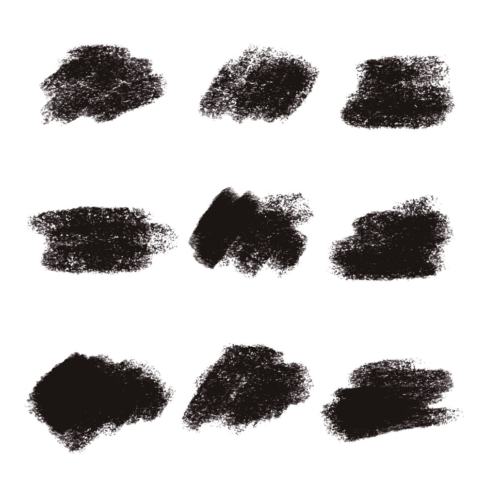 Black brush stroke textures collection
