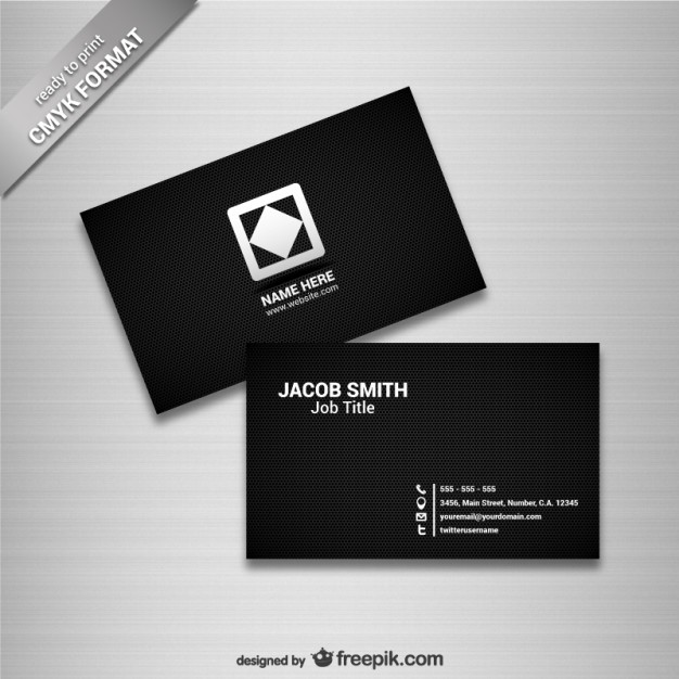 Black business card template