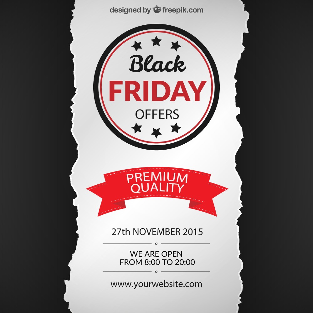 Black friday background in torn paper style