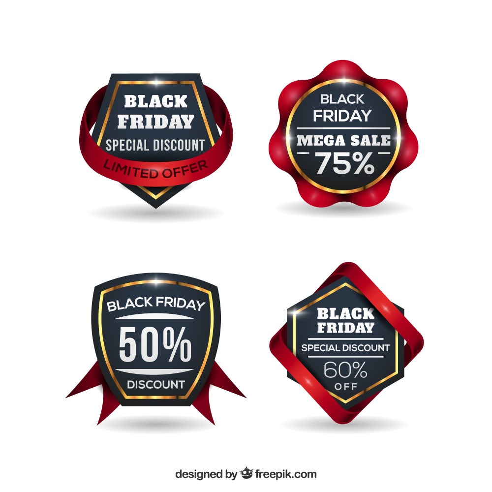 Black friday badge set