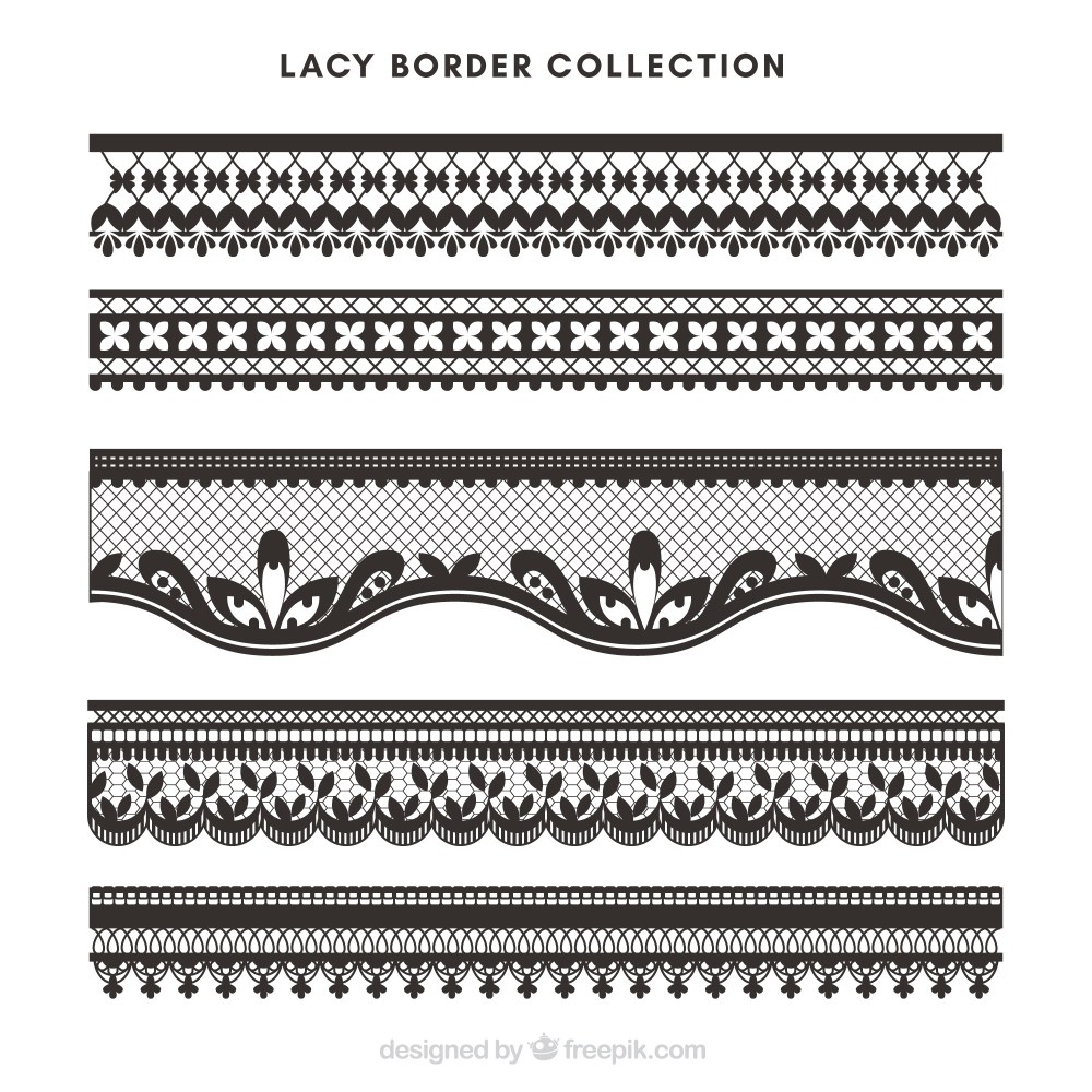 Black lace decorative edge pack