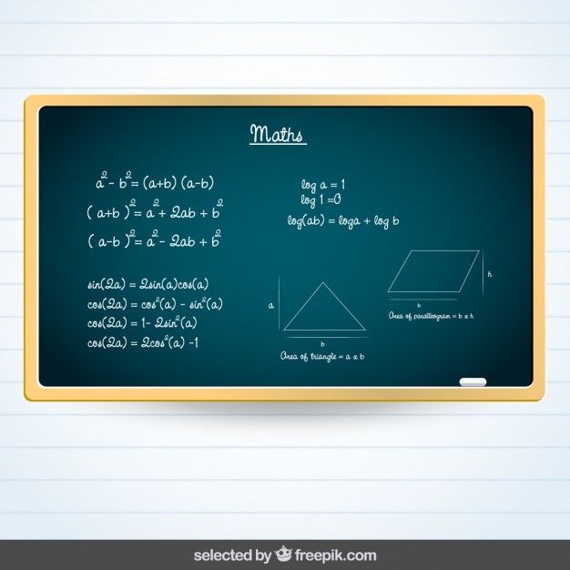 Blackboard with Maths subject