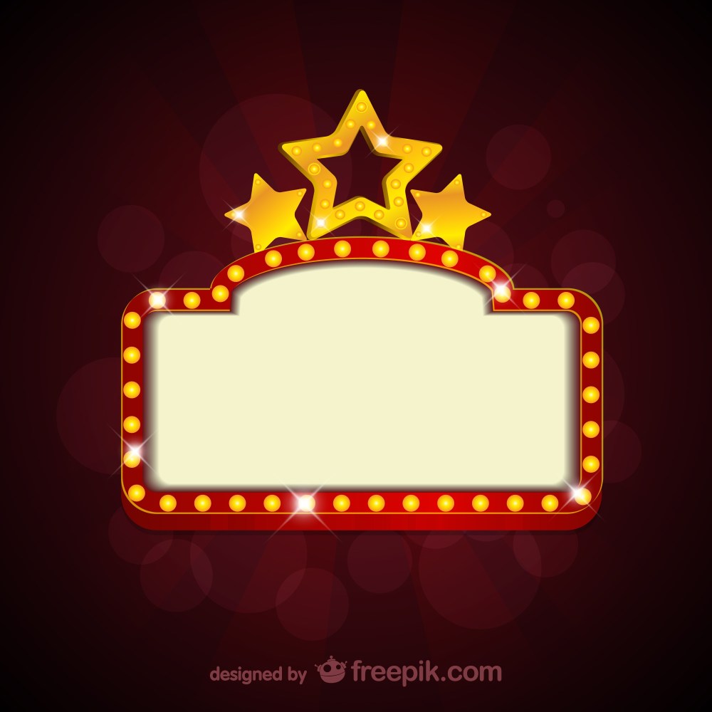 Blank movie theater sign