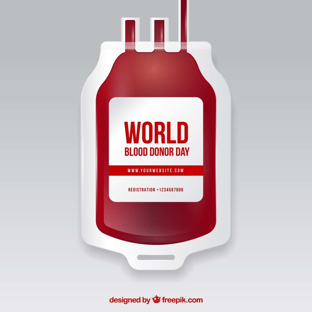 Blood bag background for donor day